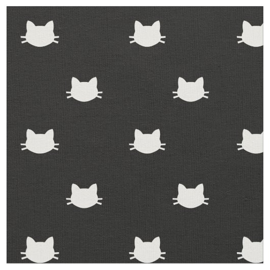 Tissu Motif de chats noirs et blancs (Fermer)