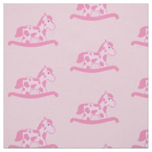 Tissu Motif de Cheval Rosé