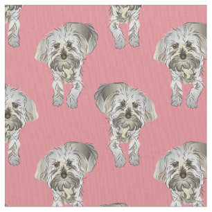 Tissu Motif de chiot de Maltipoo