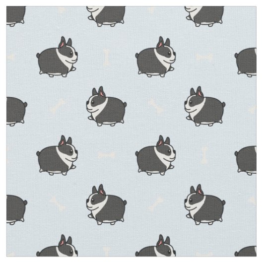 Tissu Motif de chiot gras mignon (Fermer)