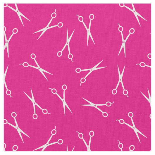 Tissu Motif de ciseau simple rose chaud (Fermer)