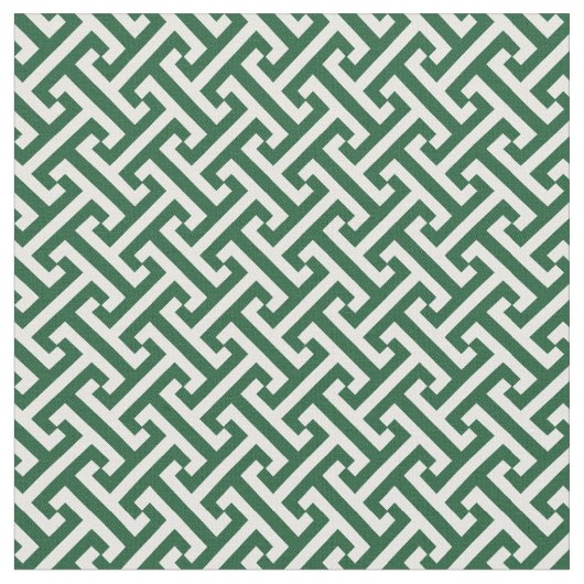 Tissu Motif de clé grecque Hunter Green (Fermer)