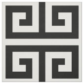 Tissu Motif de clé grecque noire (Échantillon)