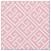 Tissu Motif de clé grecque rose (Fermer)