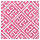 Tissu Motif de clé grecque rose chaud (Fermer)