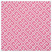 Tissu Motif de clé grecque rose chaud (Échantillon)