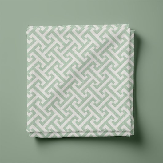 Tissu Motif de clé grecque Sage Green