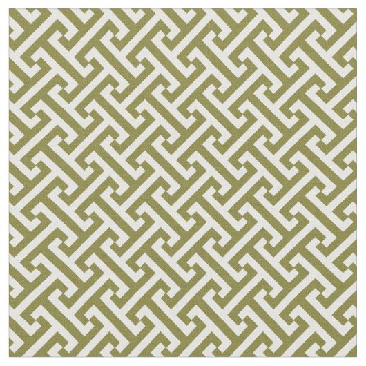 Tissu Motif de clé grecque vert olive (Fermer)