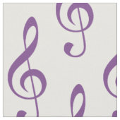 Tissu Motif de Clef Treble Violet (Fermer)