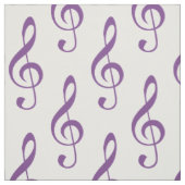Tissu Motif de Clef Treble Violet (Échantillon)