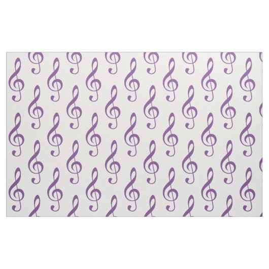 Tissu Motif de Clef Treble Violet (Fat Quarter)