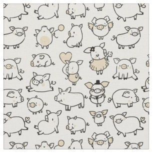 Tissu Motif de cochon Papier de joli cochonnet
