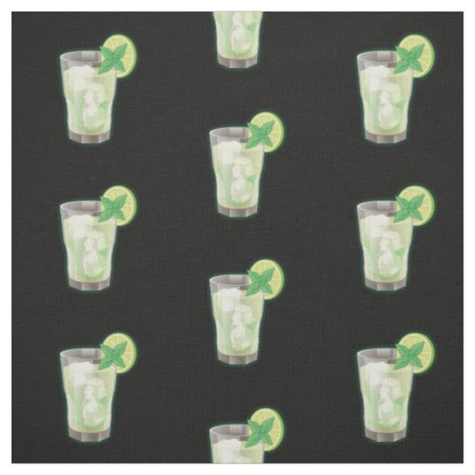 Tissu Motif de cocktail Mojito (Échantillon)
