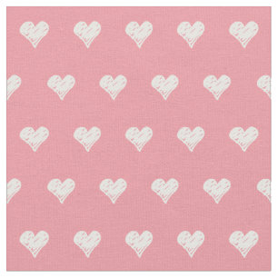 Tissu Motif de coeur blanc rose mignon