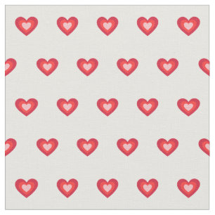 Tissu Motif de coeur rose mignon sur blanc