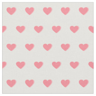 Tissu Motif de coeur rose mignon sur blanc