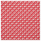Tissu Motif de coeurs ailés rouges et blancs (Échantillon)