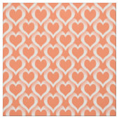 Tissu Motif de cœurs blancs corail (Échantillon)