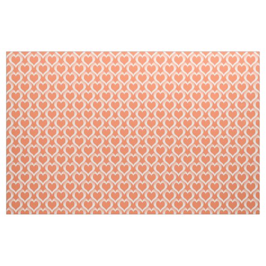 Tissu Motif de cœurs blancs corail (Fat Quarter)