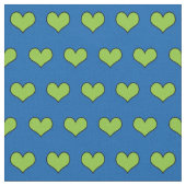 Tissu Motif de Coeurs Bleu et Vert (Fermer)