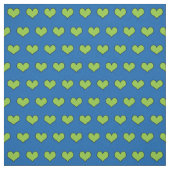 Tissu Motif de Coeurs Bleu et Vert (Échantillon)