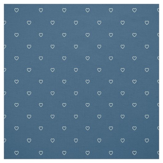 Tissu Motif de Coeurs Bleus (Échantillon)