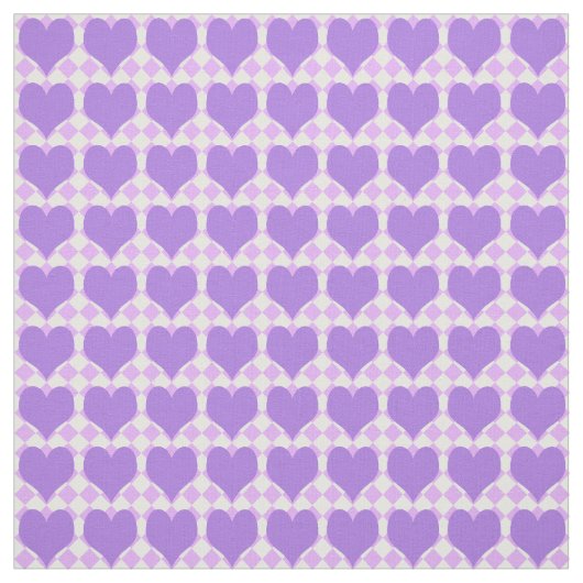 Tissu Motif de cœurs violets (Échantillon)