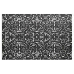 Tissu Motif de conception d'oeuvres d'art en noir et bla