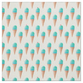 Tissu Motif de cône de glace bleu, jaune clair (Échantillon)