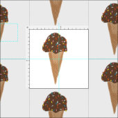 Tissu Motif de cônes de glace chocolat (Carreau)