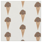 Tissu Motif de cônes de glace chocolat (Fermer)