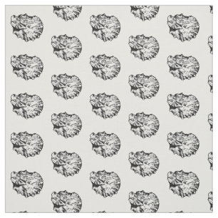 Tissu Motif de coque d'huîtres noir et blanc