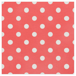 Tissu motif de corail rouge et blanc rétro