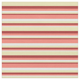 Tissu Motif de couleur blanche, Saumon, Brown et bronzée