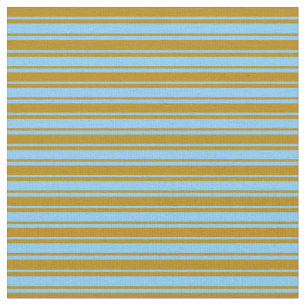 Tissu Motif de couleur bleu ciel clair et or foncé