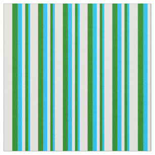 Tissu Motif de couleur bleu ciel profond, vert et blanc