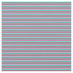 Tissu Motif de couleur turquoise, rouge et prune