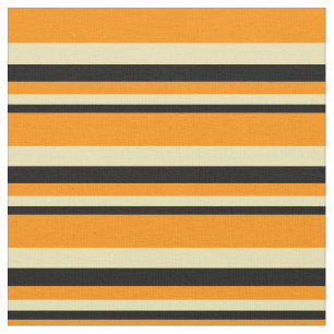 Tissu Motif de couleurs noir, tan et orange foncé