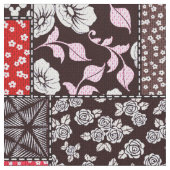 Tissu Motif de courte rétro florale en patchwork (Fermer)