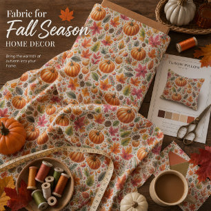 Tissu Motif de couture de citrouilles d'automne et de fe