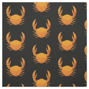 Tissu Motif de crabe orange