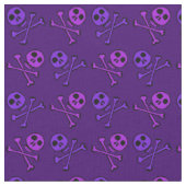 Tissu Motif de crâne de dessin violet (Fermer)