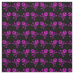 Tissu Motif de crâne de roses indien
