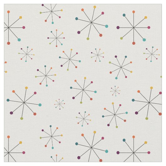 Tissu Motif de crème atomique moderne du milieu du siècl (Fermer)