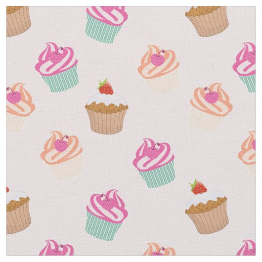 Tissu Motif de cupcake (Fermer)