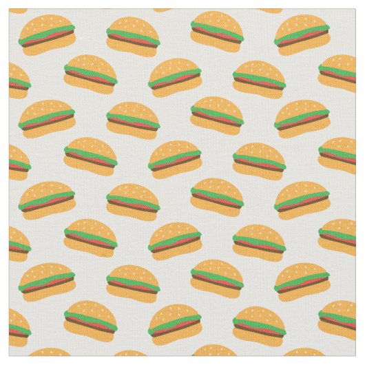 Tissu Motif de Cute Hamburger (Fermer)