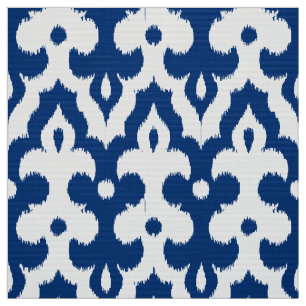 Tissu Motif de damassé d'Ikat de Marocain, bleu de
