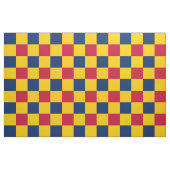 Tissu motif de damier rouge, bleu et jaune (Fat Quarter)