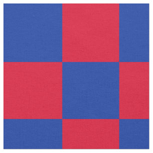 Tissu motif de damier rouge et bleu