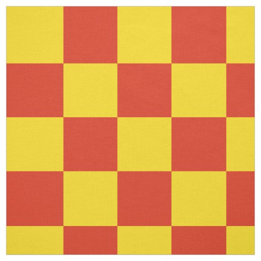 Tissu Motif de damier rouge et jaune (Échantillon)